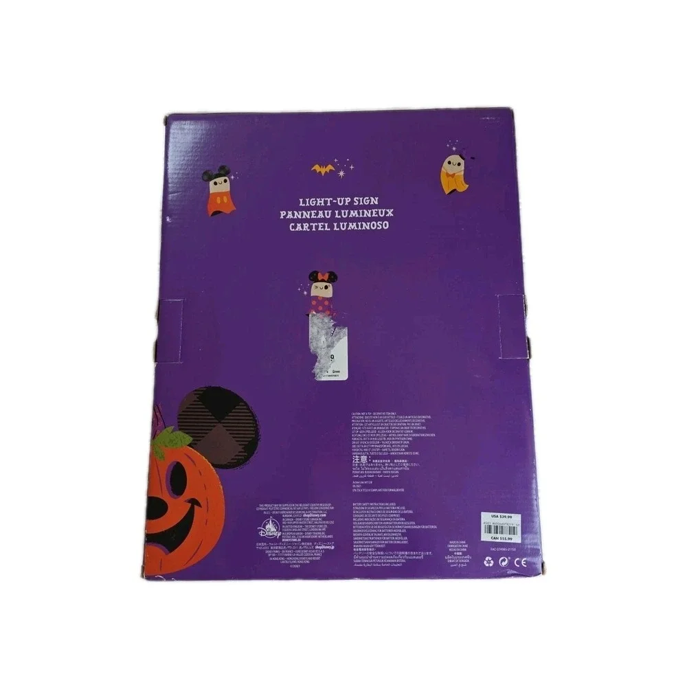 Disney‎ Happy Halloween Sign - Mickey - Minnie - Disney Parks - Light Up NIB